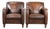 Vintage Sheepskin Leather Chairs, Set of 2 For Sale