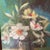 Beautiful 1970s floral still life painting on canvas, very unsual colors, good look and size to it. Framed in an older...