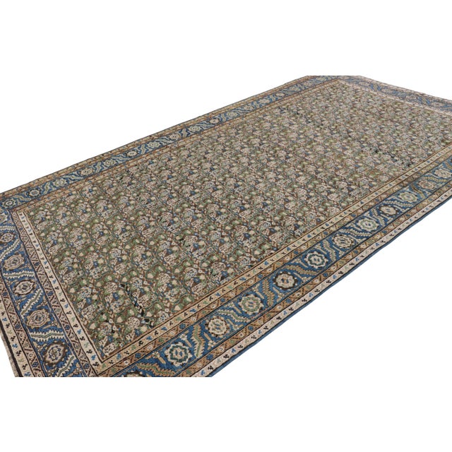Rug & Kilim Antique Tabriz Persian Rug in Brown With Geometric Florals, From Rug & Kilim For Sale - Image 4 of 7