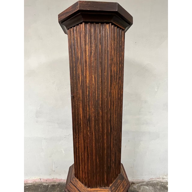 Wood Mid Century Fluted Column Bar Cabinet For Sale - Image 7 of 8