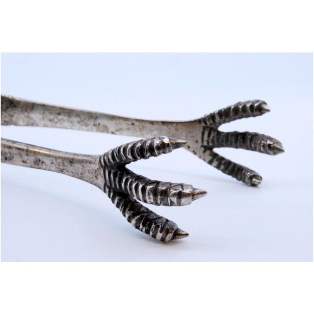 Silver Silver Ice Tongs with Claw-Shaped Tongs For Sale - Image 8 of 10