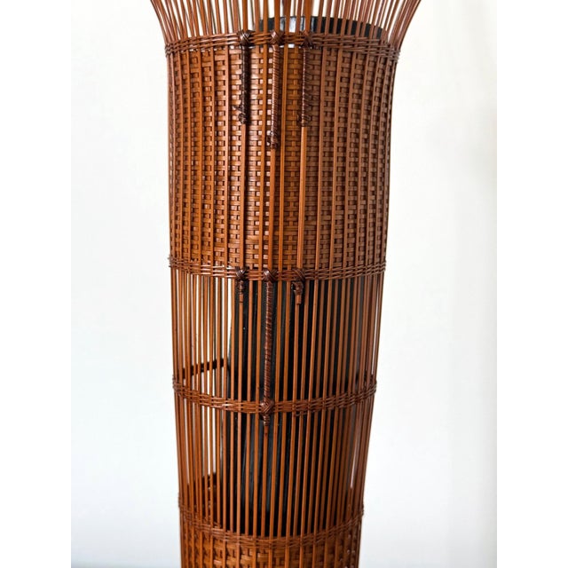Japanese Woven Bamboo Ikebana Basket by Jin Morigami For Sale - Image 11 of 15
