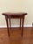 Vintage mid-Century style side table with ceramic Blue Willow inlay