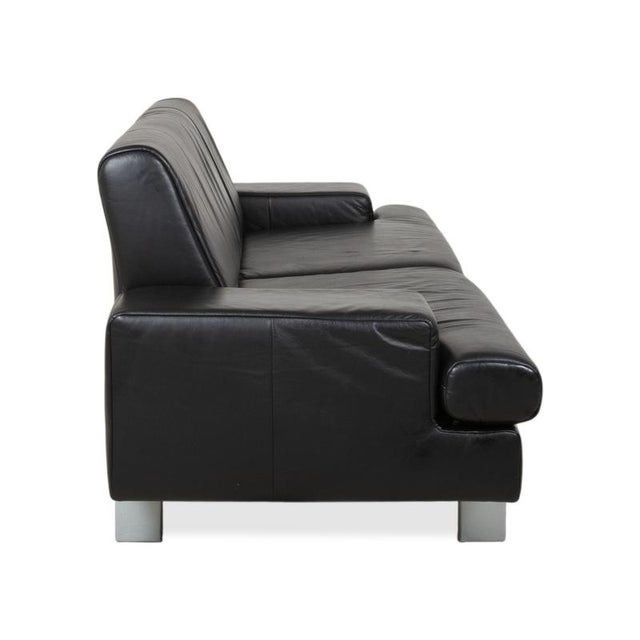 AK 644 3-Seater Sofa and Lounge Chair in Black Leather from Rolf Benz, Set of 2 For Sale - Image 17 of 18