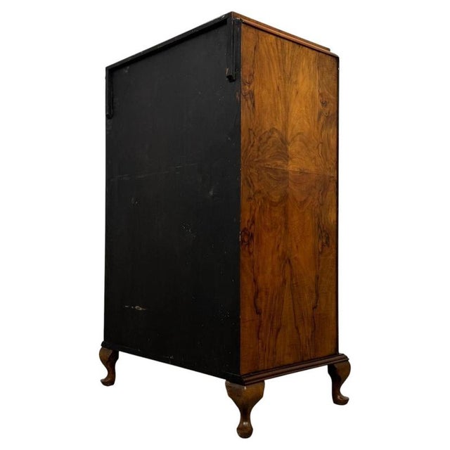 Brown Antique Figured Walnut Cabinet, 1900s For Sale - Image 8 of 13