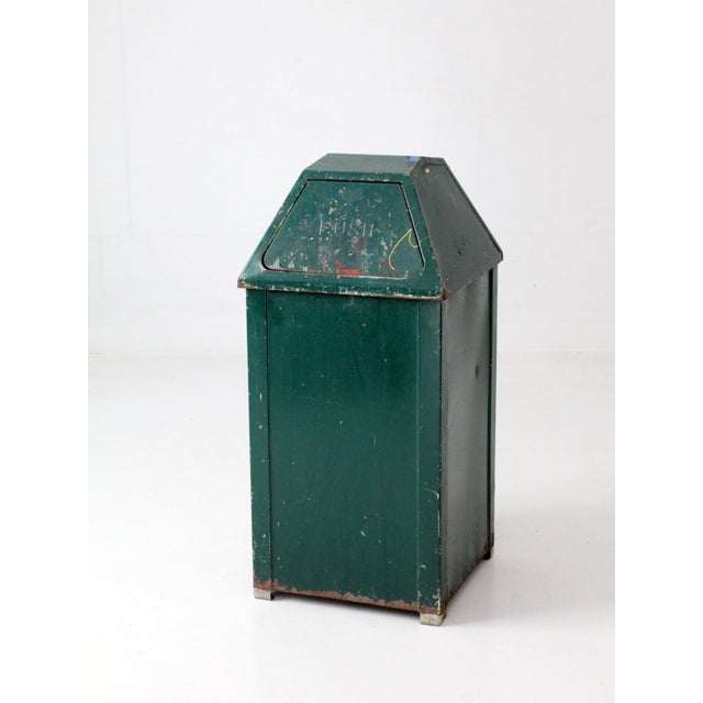 Mid Century Industrial Waste Bin For Sale - Image 11 of 18