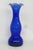 Mid-Century Modern Cobalt Blue Vase Curved With Ruffled Edge Vintage Decorative Art Glass 4743b For Sale - Image 3 of 10
