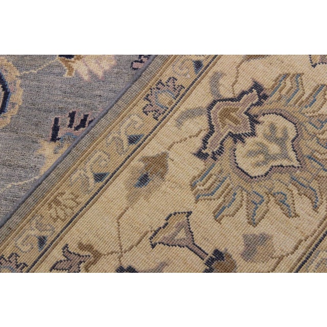 Textile 1990s Oriental Ziegler Grey Ivory Hand-Knotted Wool Rug - 10'1'' X 13'7'' For Sale - Image 7 of 7