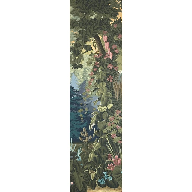 Not Yet Made - Made To Order l'Eden Panoramic Murals Hand Painted Wallpaper on Gold Metallic Panel - 1 Panel For Sale - Image 5 of 12