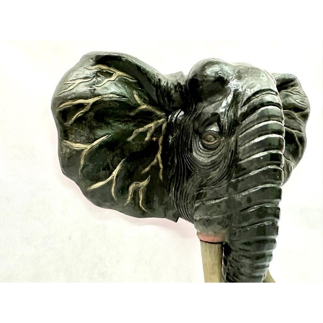 Balinese Artist, Carved Elephant Head, 1970s, Wood For Sale - Image 6 of 14