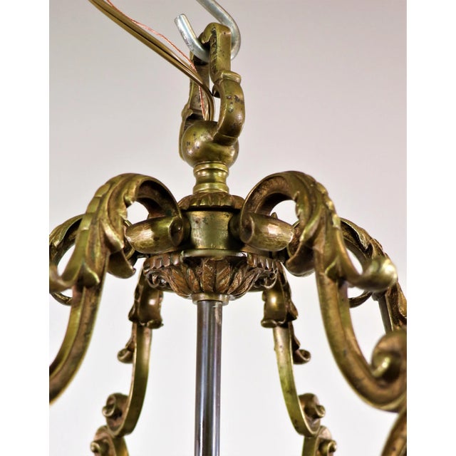 Circa 1800 French Louis XIV Bronze Lantern With Cut Glass Panels For Sale - Image 9 of 13