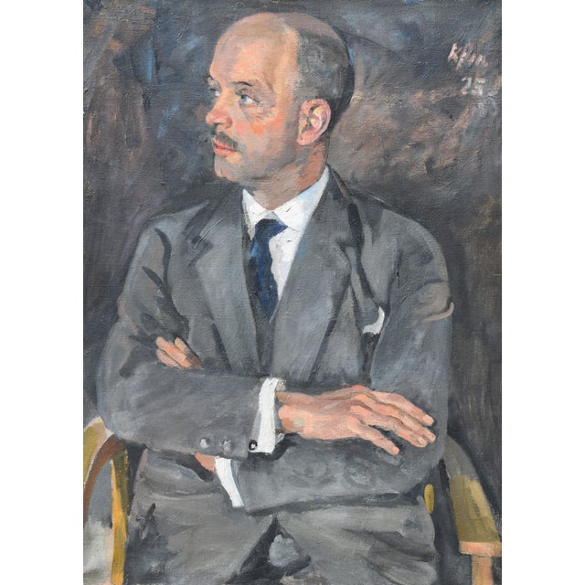 Ignaz Kaufmann, Portrait of a Gentleman, 1925, Oil Painting on Canvas, Framed For Sale - Image 9 of 9