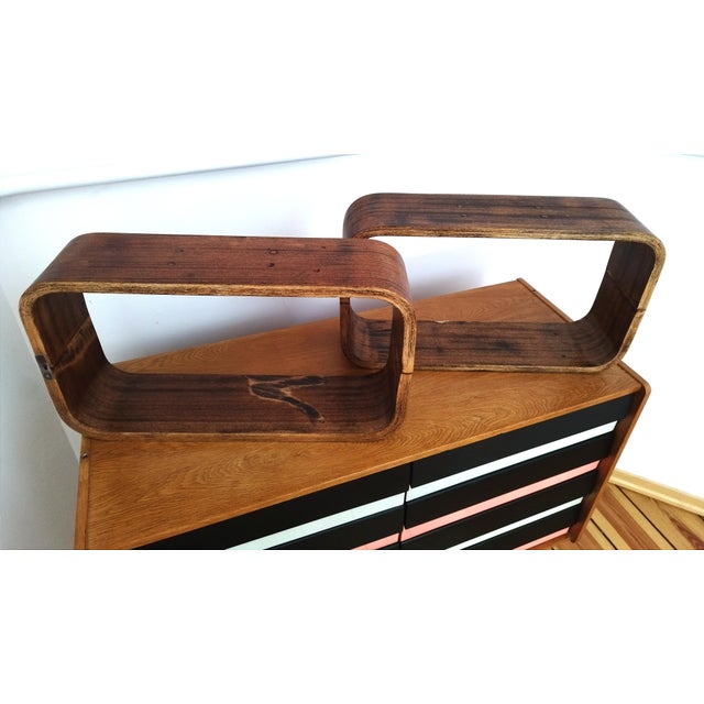 Czech Decorative Shelves attributed to Ludvik Volak for Drevopodnik Holesov, 1960s, Set of 3 For Sale - Image 4 of 18