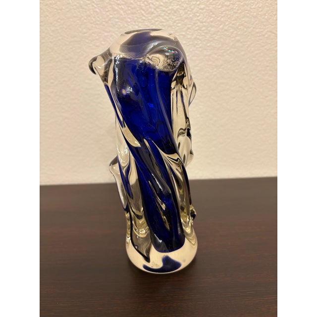 Mid-Century Modern Murano Cobalt Blue Diminutive Vase For Sale - Image 3 of 8