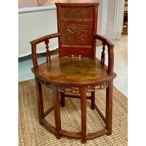 Chinese Chinese Qing Dynasty Corner Chair For Sale - Image 3 of 10
