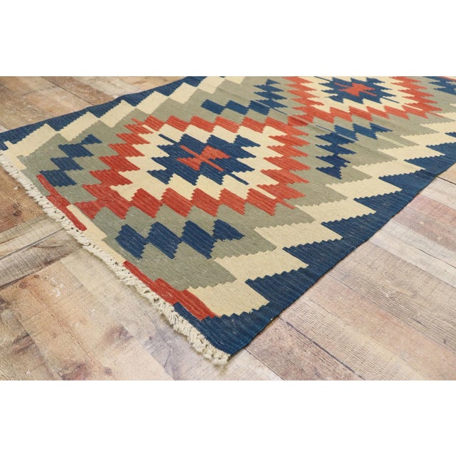 Vintage Persian Shiraz Kilim Rug, 03'08 X 05'08 For Sale In Dallas - Image 6 of 9