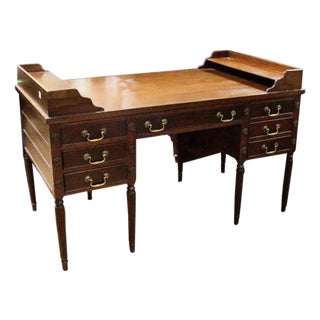 1960s Mahogany 7 Drawer Writing Desk by Kittinger USA For Sale