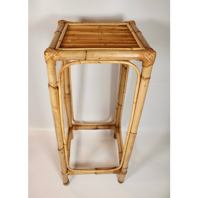 1960s 1960s Vintage Boho Chic Bamboo Plant Stand / Side Table For Sale - Image 5 of 12