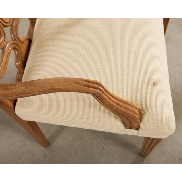 Pair of Dessin Fournir Ribbon-Back Oak Dining Armchairs For Sale - Image 12 of 18