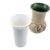 Decorative Ceramic Vases: White Classic Vase and Brown Indented Accent For Sale