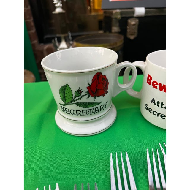 1970s Ceramic Secretary Mugs - a pair For Sale - Image 4 of 5