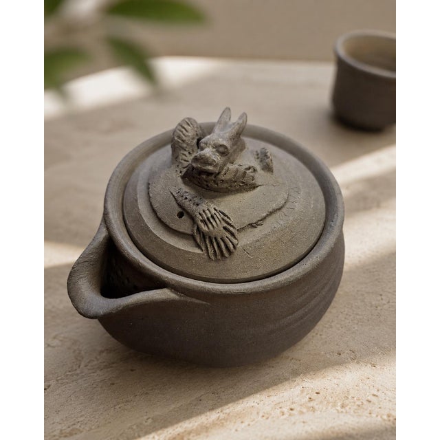 Dragon Hōhin Teapot in Unglazed Stoneware by Hiroto Ono For Sale - Image 4 of 11