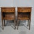 Top quality pair of English mahogany inlaid bedside lamp cabinets,bow fronted with singl slide and single drawer, in very...