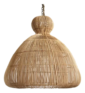 Rattan Mushroom Organic Modern Pendant Light Medium
