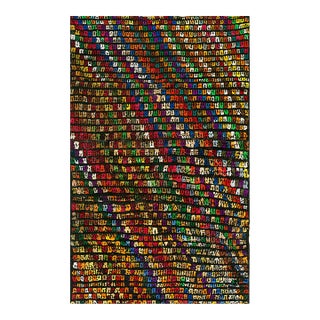 1930s Colorful Stripe Antique Jerusalem Rug 5'6" X 7'9" Handknotted Wool Carpet For Sale