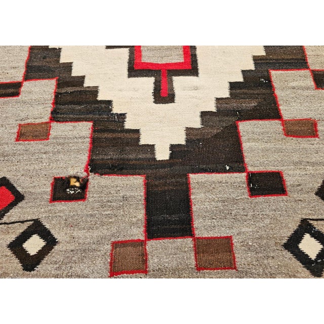 Vintage Native American Navajo Rug, Wool & Cotton, Geometric Medallion Design, 3x4 For Sale - Image 13 of 14