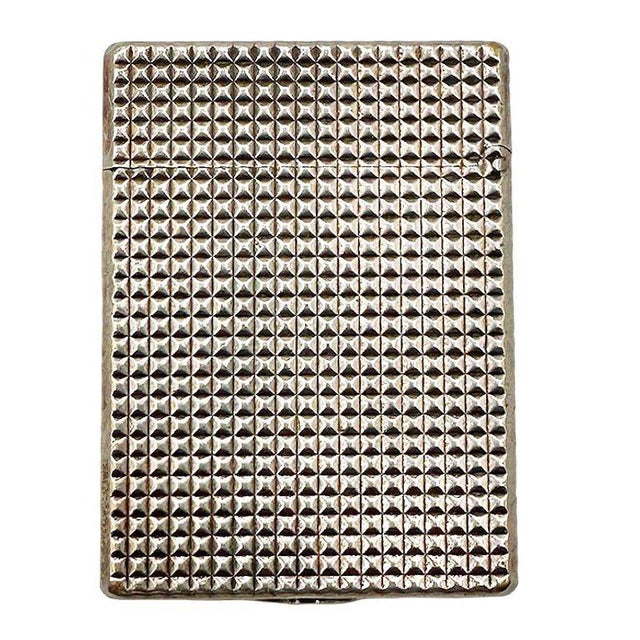 Art Deco 1970s French Modern Silver & Gold Plate Gas Pocket Guilloché Lighter by s.t. Dupont For Sale - Image 3 of 10