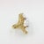 1980s Vintage Cellino 18k Diamond Natural Pearl Cocktail Ring, Size 5.75 For Sale - Image 9 of 11