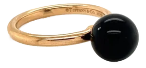 25953 - Tiffany & Co. HardWear Onyx Ball 18k Rose Gold Solitaire Ring
