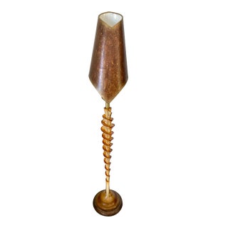 1990s Leeazanne Postmodern Resin Floor Lamp With Original Shade For Sale
