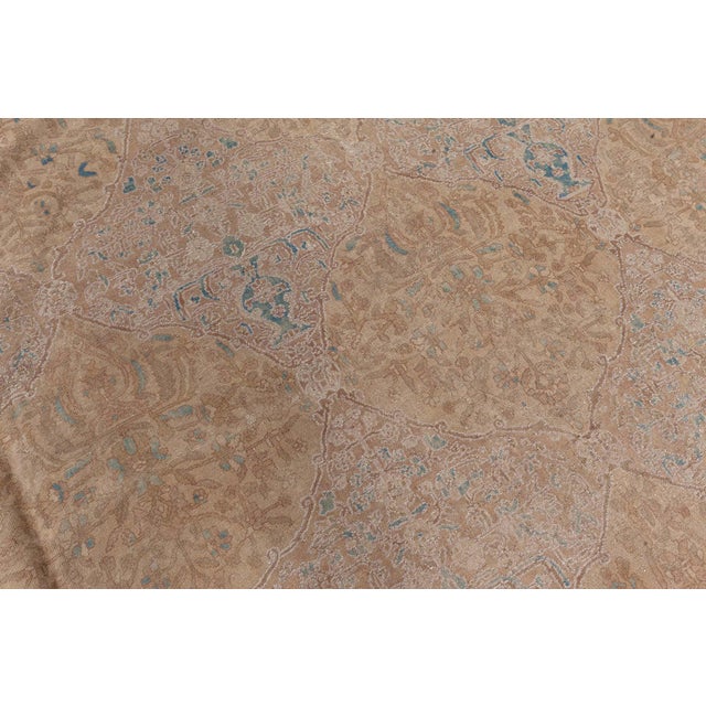 Indian Mid-20th century Indian Botanic Handmade Wool Carpet For Sale - Image 3 of 11