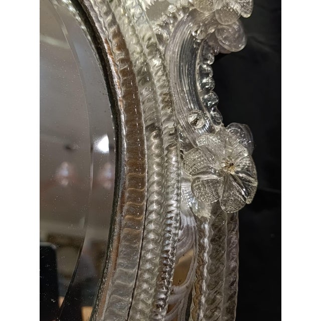 Antique Murano Glass Mirror, 1950s For Sale - Image 4 of 9