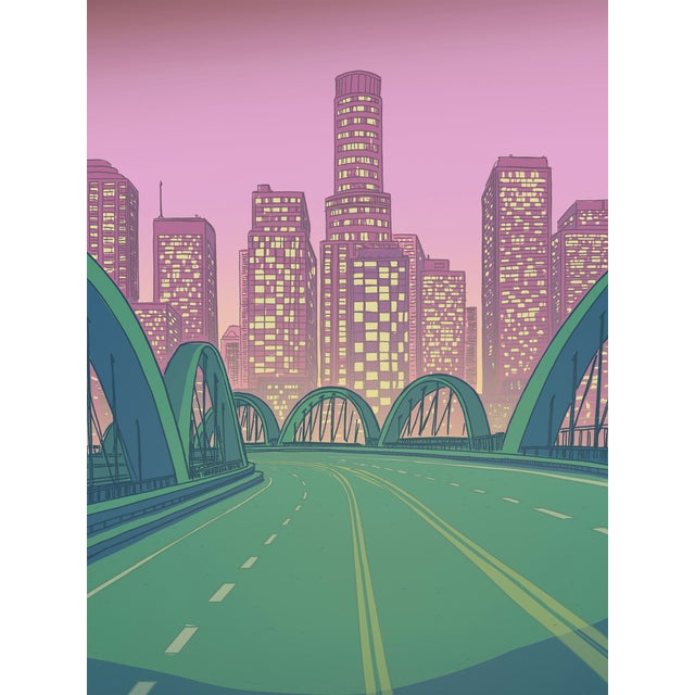 6th Street Bridge Limited Edition Print on Entrada Rag, by Marz Jr. For Sale