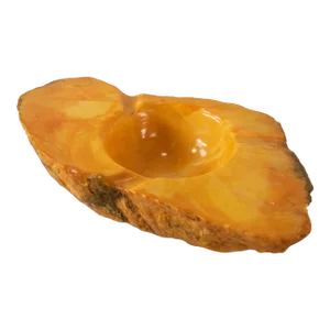 1960's Romano Bianchi Faux-Amber Orange Alabaster Stone Ashtray