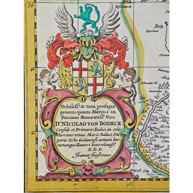 Prussia: Poland, N. Germany, Etc.: A Hand-Colored 17th Century Map by Janssonius, 1664 For Sale - Image 4 of 7