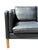 Mid-Century Modern Black Leather Loveseat | Vintage Two Seater Sofa For Sale - Image 9 of 10