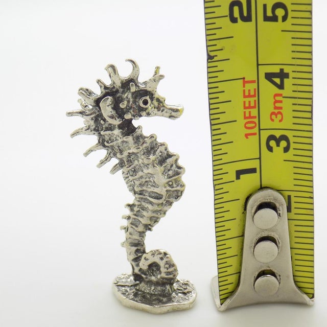 Vintage Italian Handmade Silver Seahorse Miniature, 1970s For Sale - Image 10 of 11