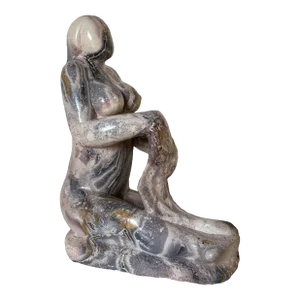 Vintage Native American Carved Stone Female Sculpture