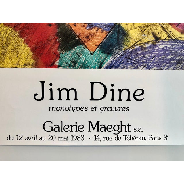 Pop Art Jim Dine, Rainbow Quilt Heart Pop Art Vintage Offset Lithograph Poster Jim Dine, Maeght, 1983 For Sale - Image 3 of 5