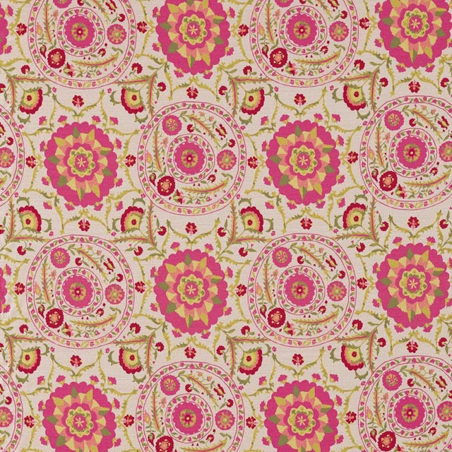 Sanderson Anthos Fabric in Cerise/Lime For Sale