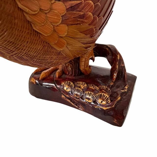 Vintage Mid Century Handmade Wooden Pheasant For Sale - Image 6 of 10