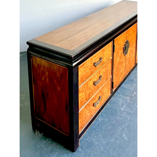 Vintage Regency Century Chin Hua Burl Pagoda Dresser For Sale In West Palm - Image 6 of 12