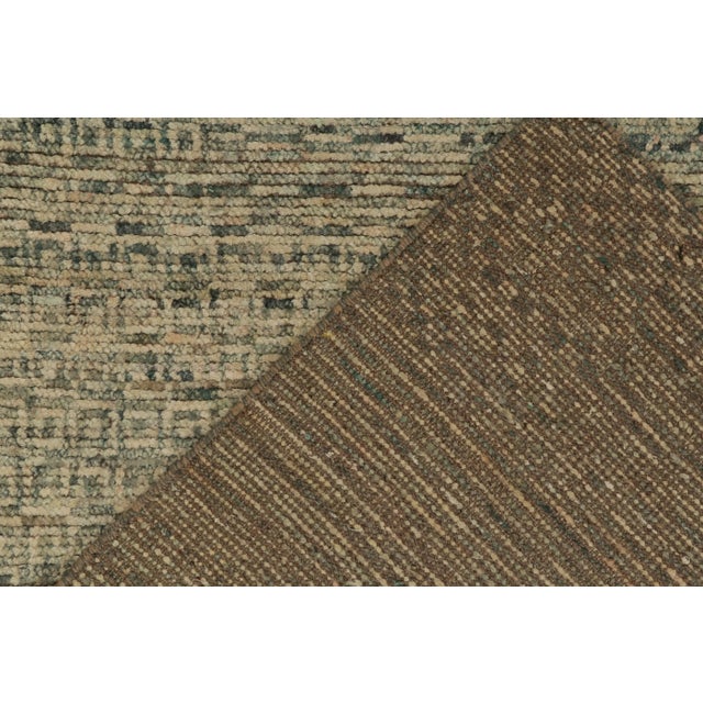 Textile Rug & Kilim’s Modern Rug in a Blue and Beige-Brown Striae, Geometric Patterns For Sale - Image 7 of 7
