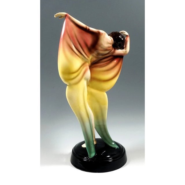 Art Deco Dancer in Butterfly Dress Figurine by Josef Lorenzl, 1930 For Sale - Image 3 of 8