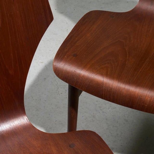 Brown Dining Chairs in Teak and Plywood, Scandinavia, Set of 6 For Sale - Image 8 of 11