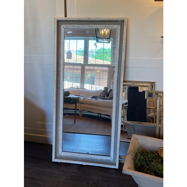 Wood Painted Trumeau Mirror For Sale - Image 7 of 7